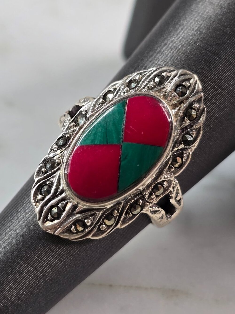 Womens Vintage Estate Sterling Silver Southwestern Zuni Ring 6.2g E649